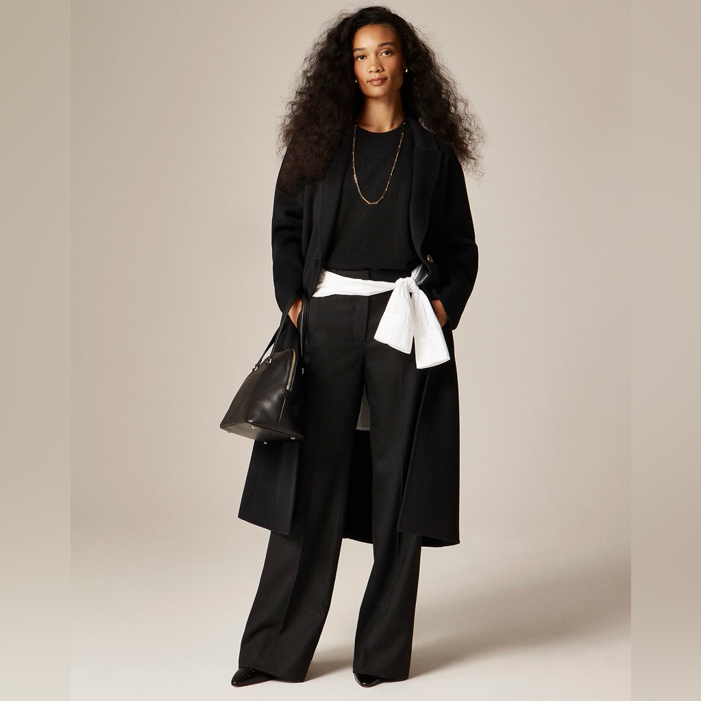 Nwt J.Crew Chiara Topcoat In Double Face In Black